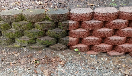 Before and after pressure washing